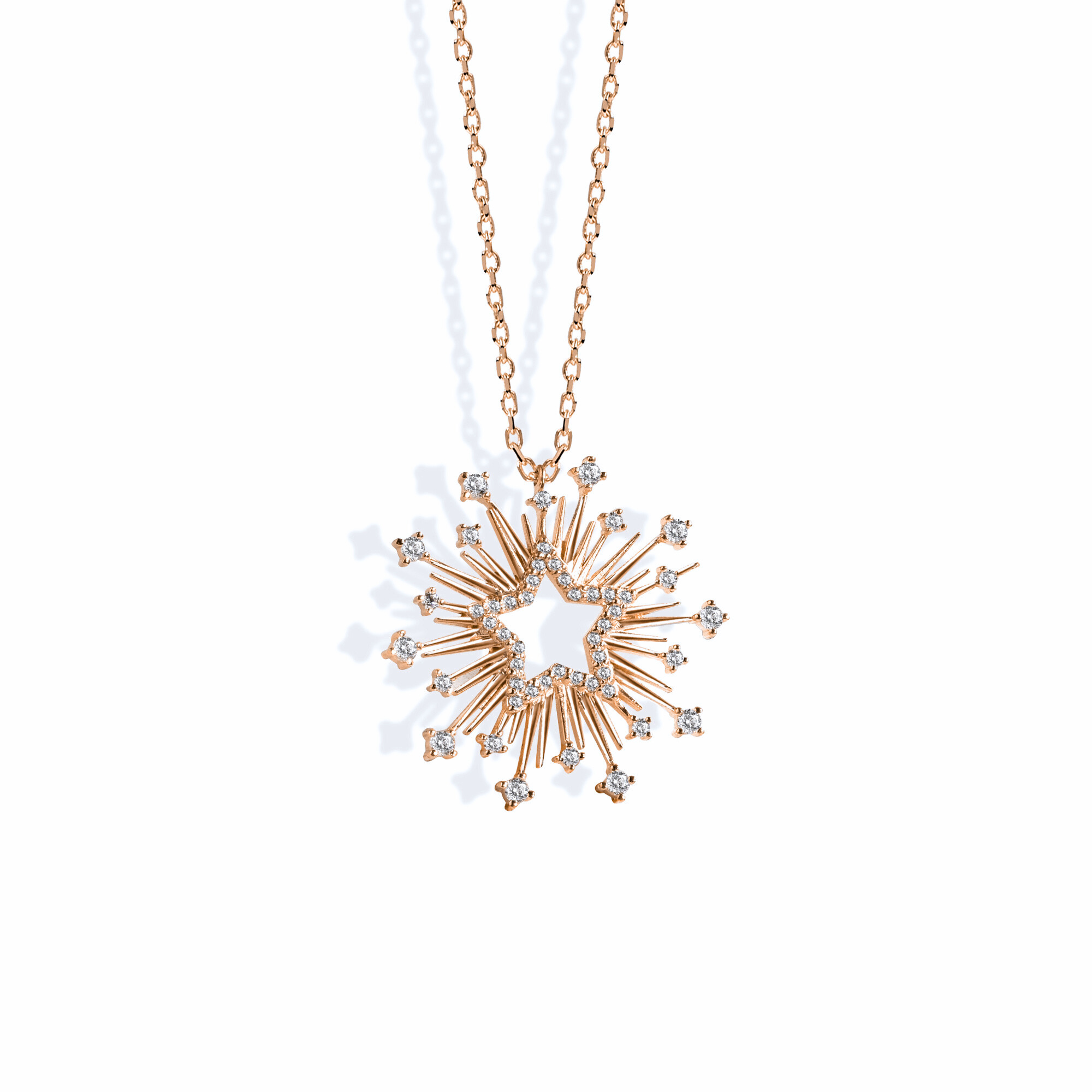 Luminous Star Diamond Necklace 14K Gold