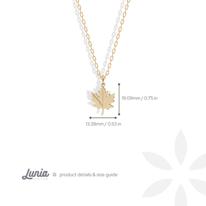 Maple Leaf Pendant Necklace 14K Gold / Silver