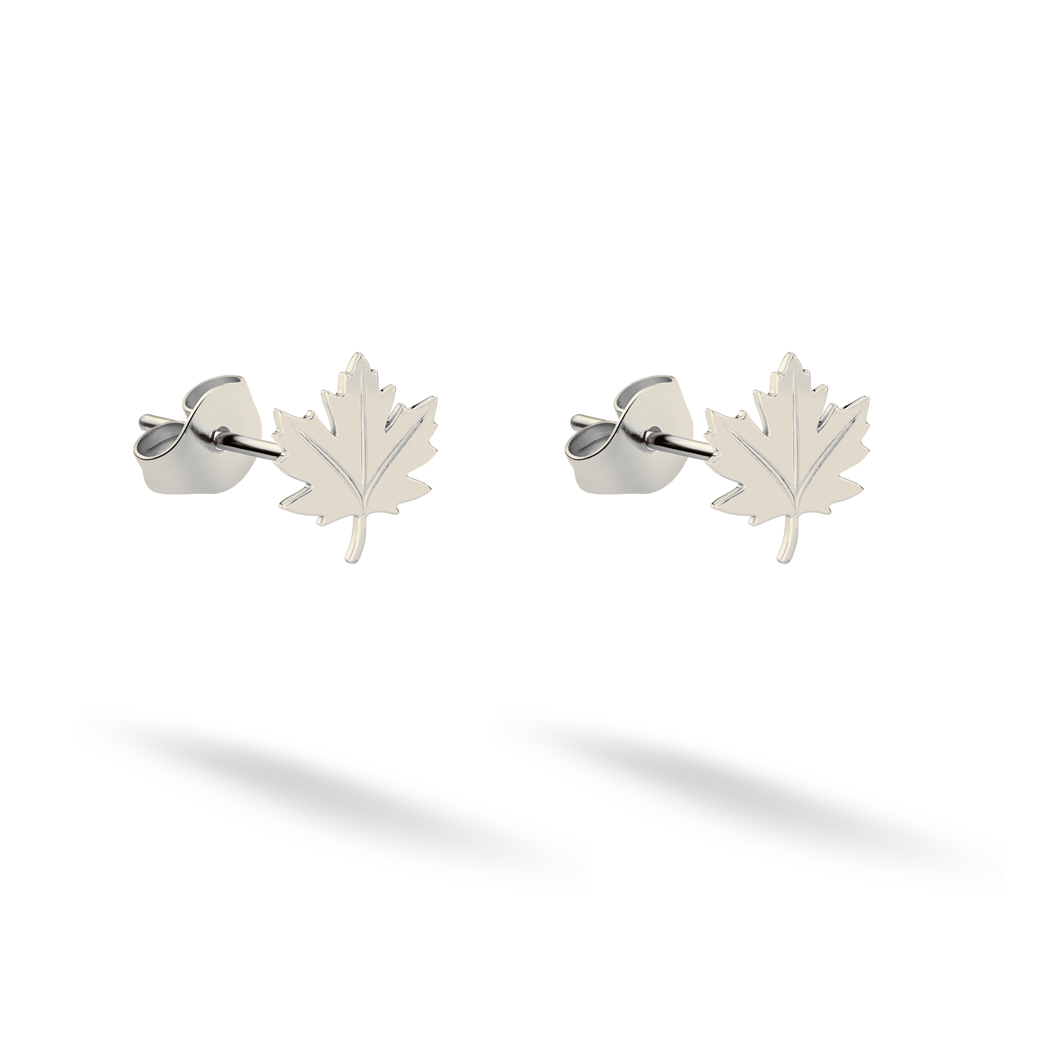 Maple Leaf Stud Earrings 14K Gold / Silver