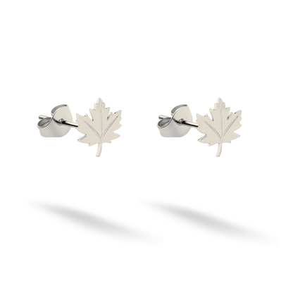 Maple Leaf Stud Earrings 14K Gold / Silver