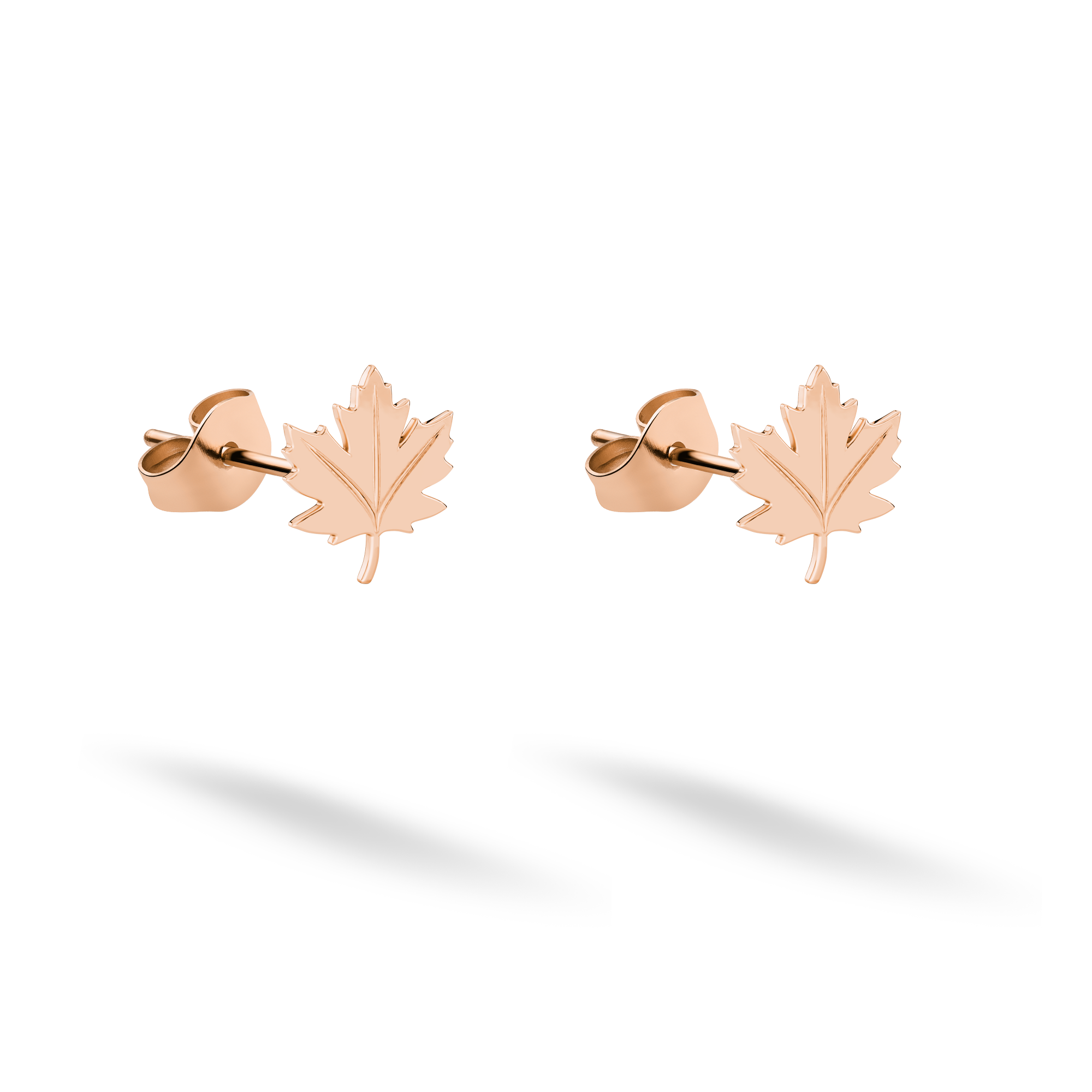 Maple Leaf Stud Earrings 14K Gold / Silver