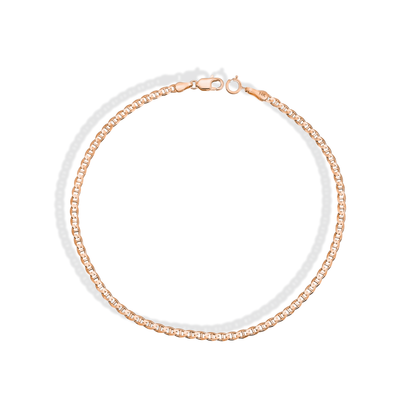 Marine Flat Oval Chain Bracelet 14K Gold