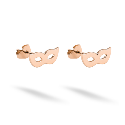 Masquerade Mask Stud Earrings 14K Gold / Silver
