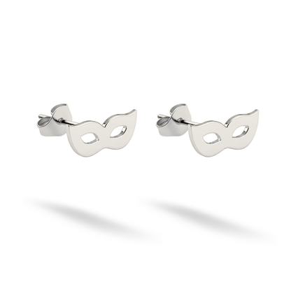 Masquerade Mask Stud Earrings 14K Gold / Silver