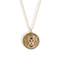 Close-up view of Medusa Pendant Necklace 14K Gold / Silver, nickel free mythic necklace inspired by ancient mythology