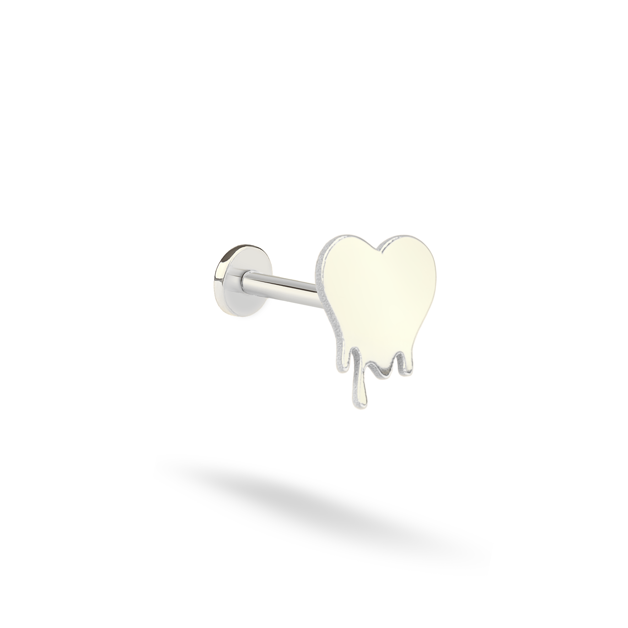 Melted Heart Flatback Ear Piercing 14K Gold