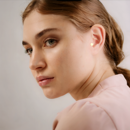 Melted Heart Flatback Ear Piercing 14K Gold