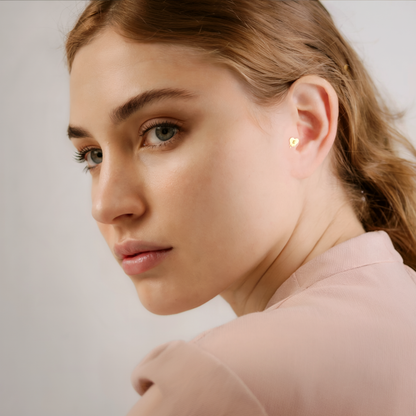 Melted initial Custom Flatback Ear Piercing 14K Gold