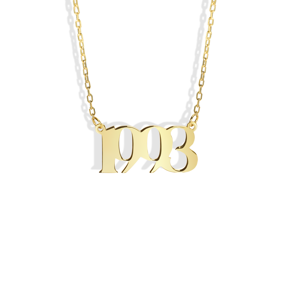 Custom 14K Gold Necklace with Your Special Year