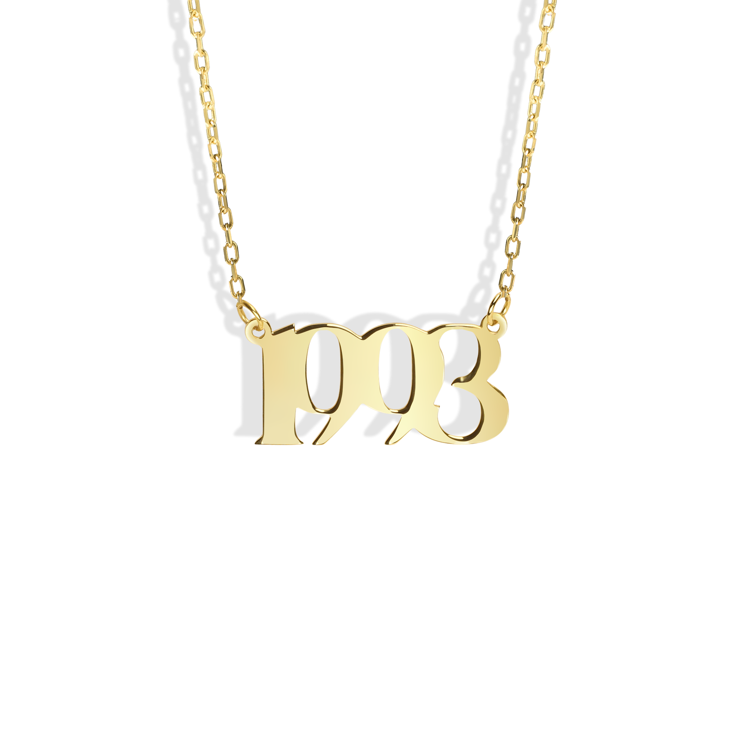 Custom 14K Gold Necklace with Your Special Year