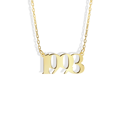 Custom 14K Gold Necklace with Your Special Year