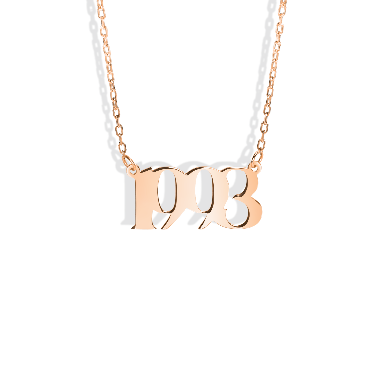 Memorable Year Custom Personalized Date Necklace 14K Gold