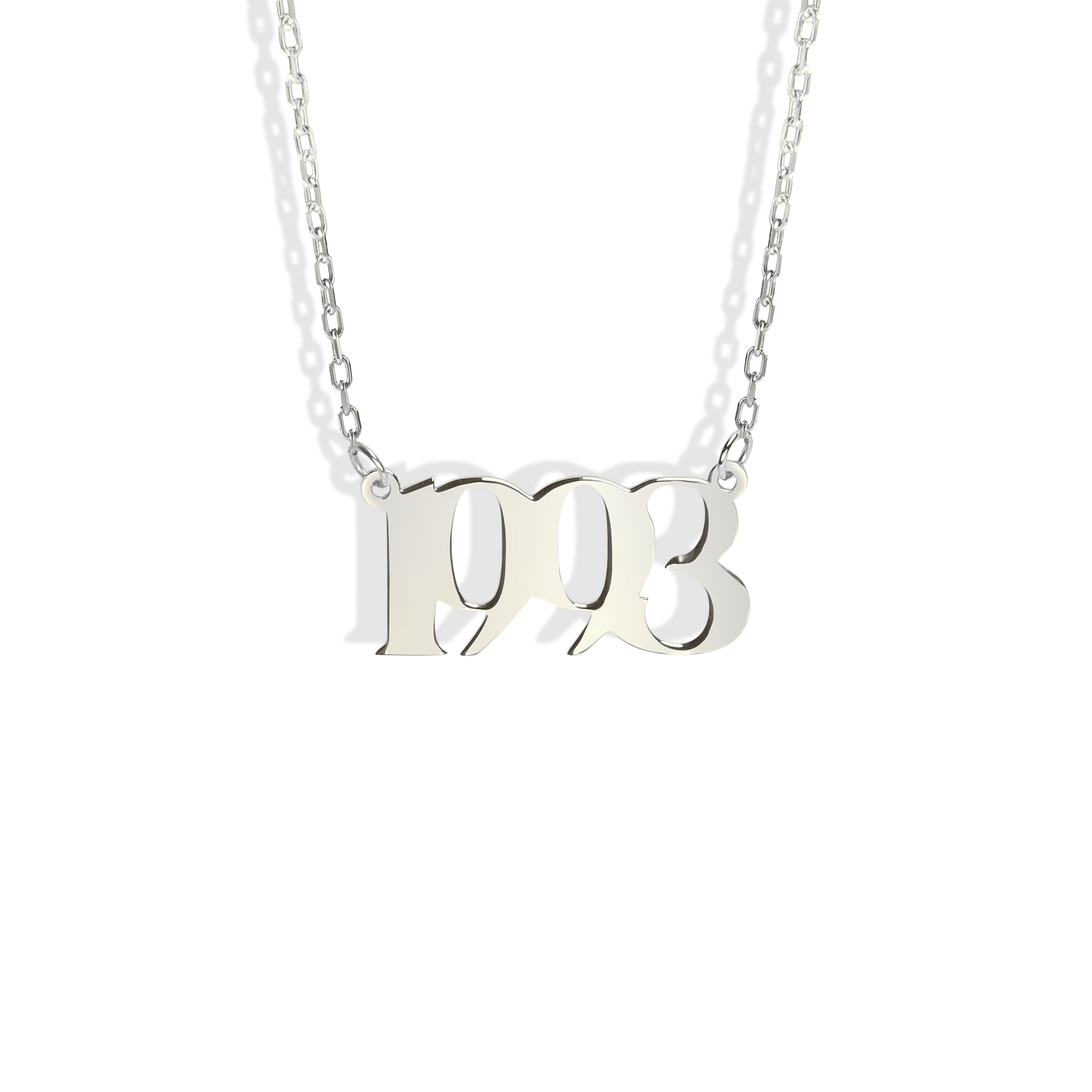 Memorable Year Custom Personalized Date Necklace 14K Gold