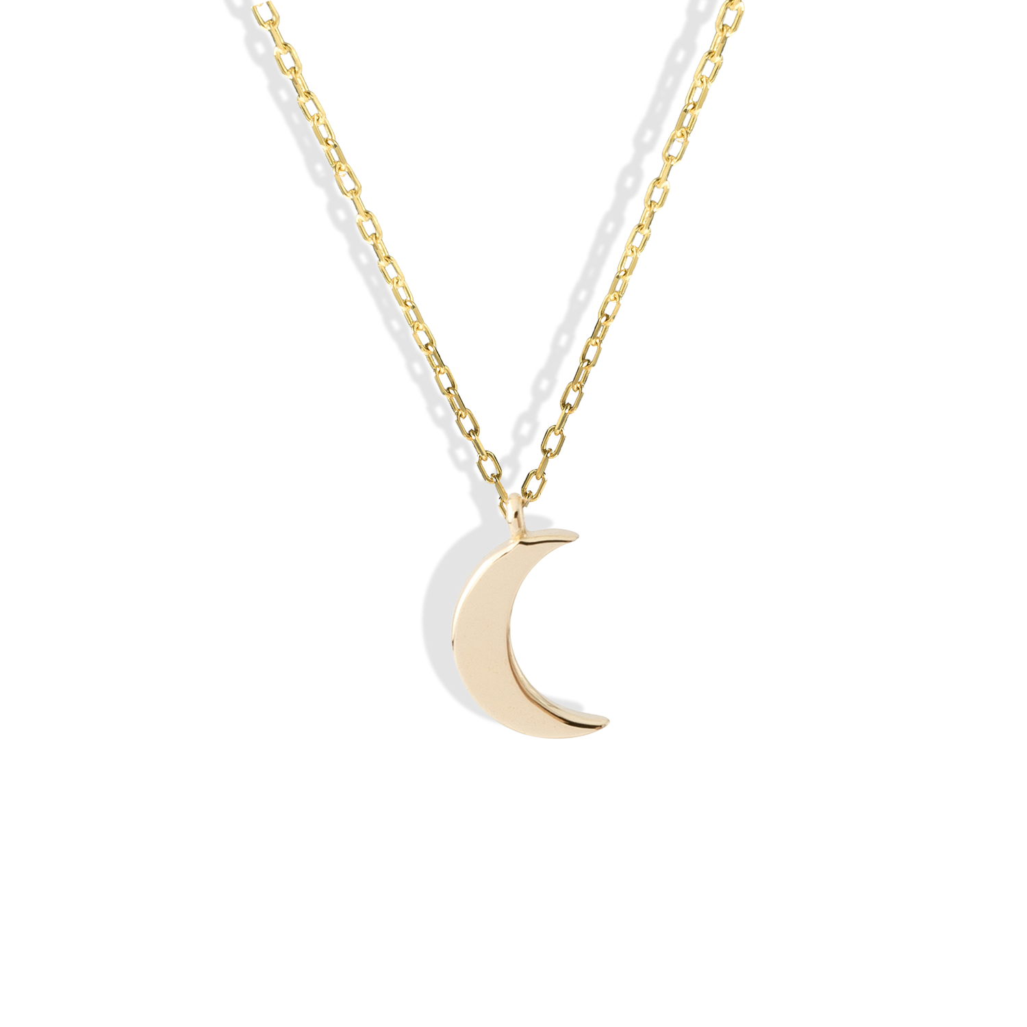 Delicate 14K Gold Crescent Necklace