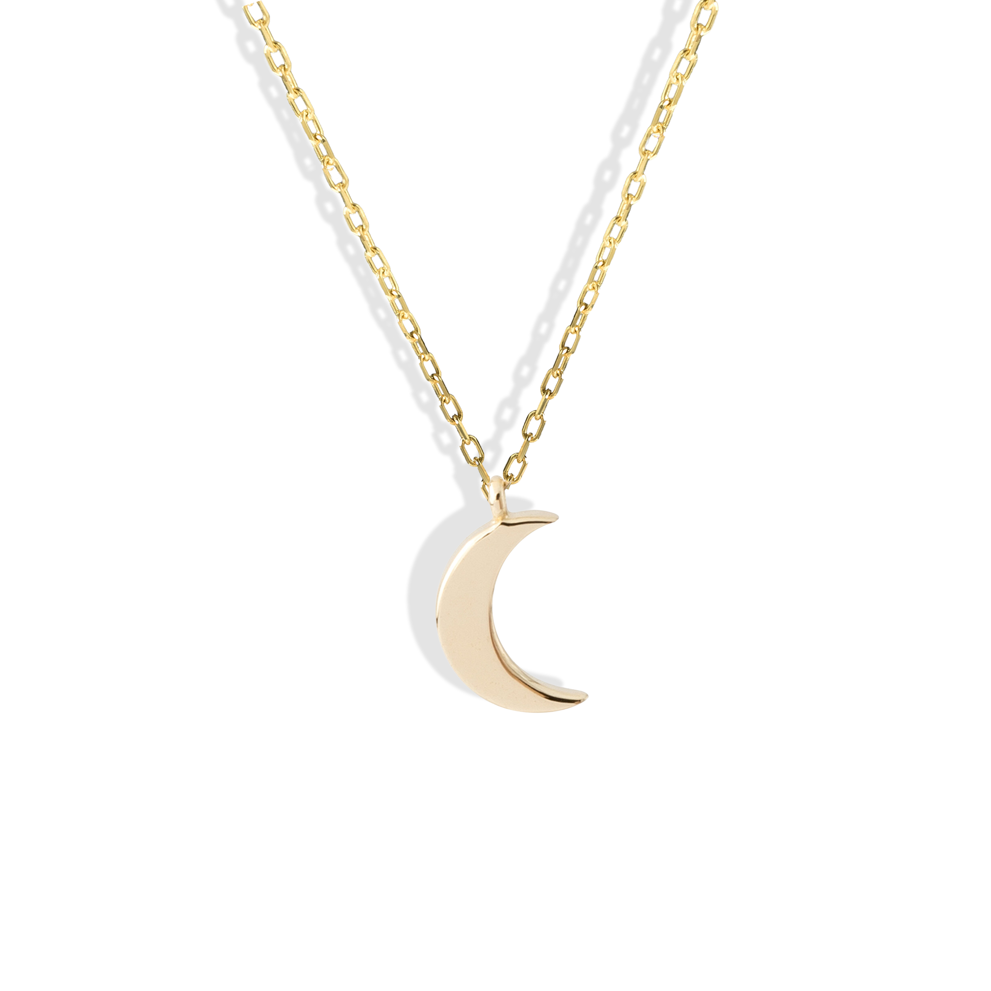 Delicate 14K Gold Crescent Necklace