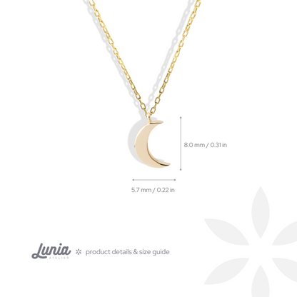 Mini Crescent Necklace 14K Gold