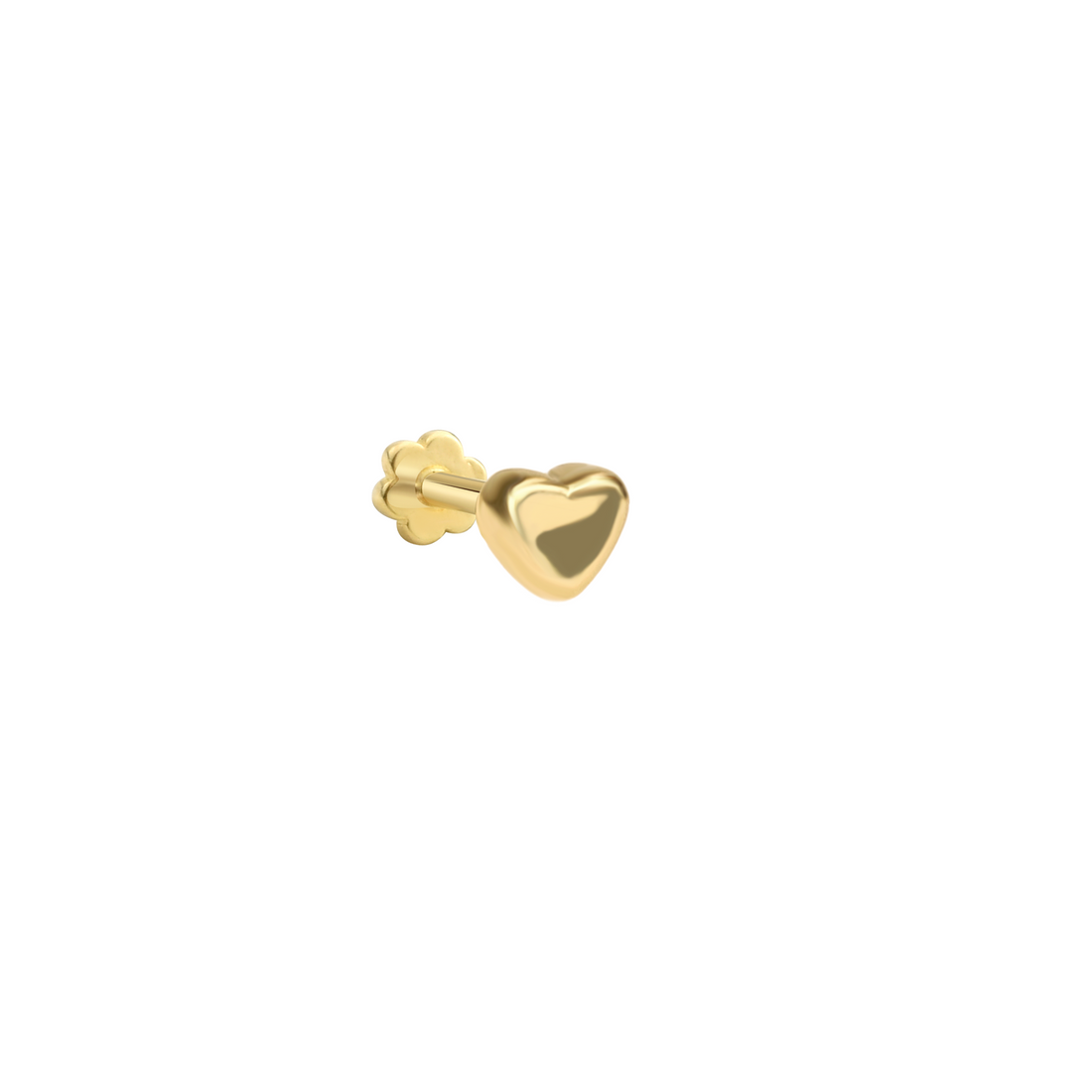 Mini Heart Love Flatback Ear Piercing 14K Gold