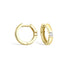 Mini Stone Huggie Diamond Hoops Earrings 14K Gold		