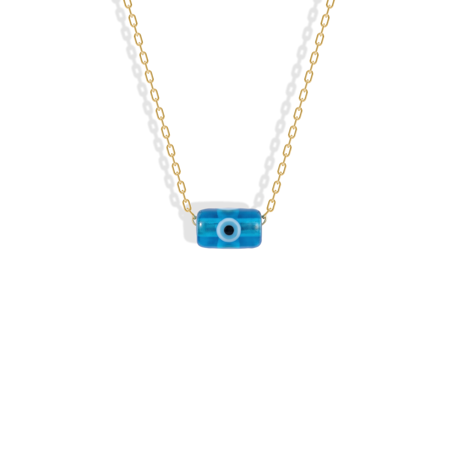 Minimal Evil Eye Necklace in 14K Gold or Silver with a delicate evil eye charm and blue evil eye pendant. A timeless piece of evil eye jewelry.