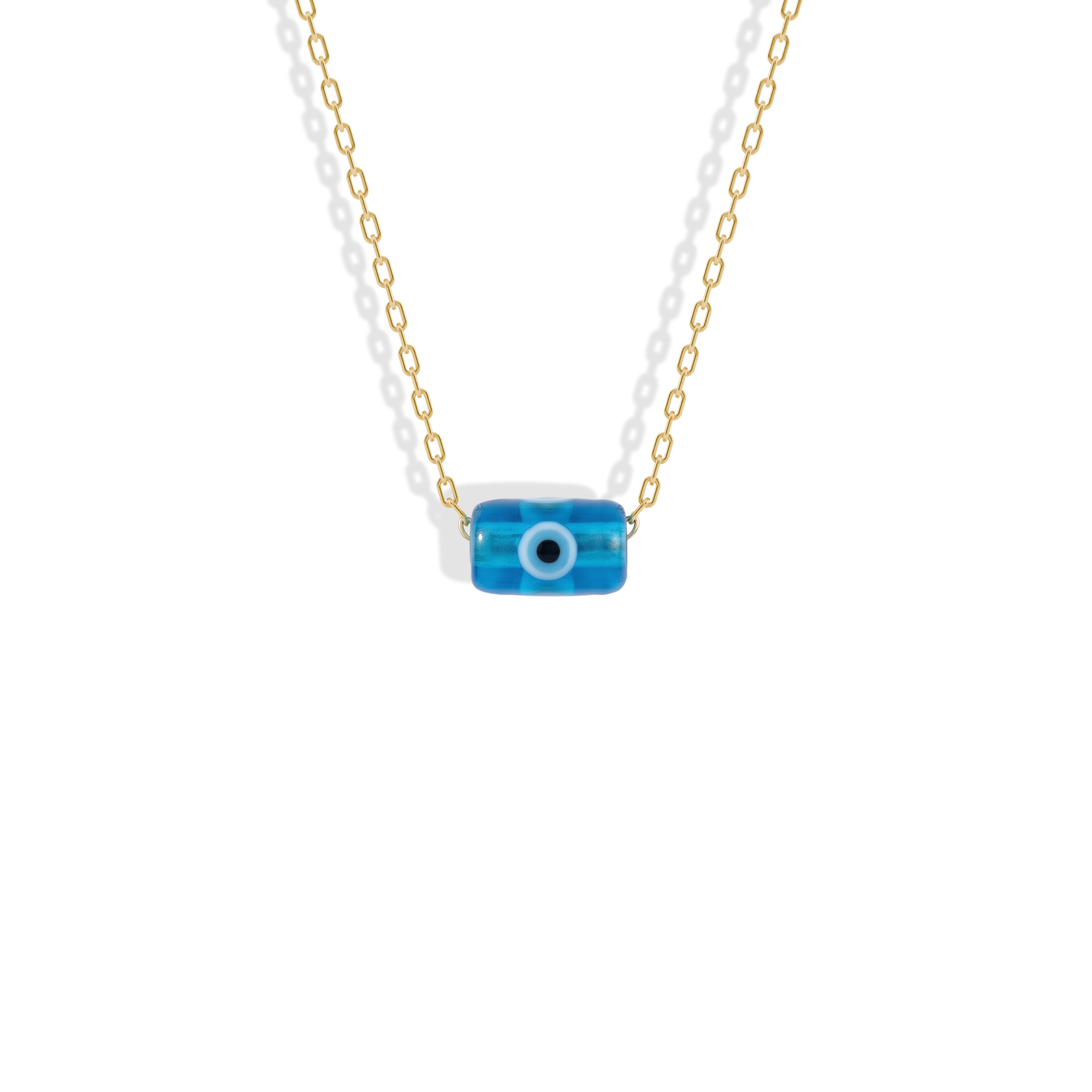 Minimal Evil Eye Necklace in 14K Gold or Silver with a delicate evil eye charm and blue evil eye pendant. A timeless piece of evil eye jewelry.