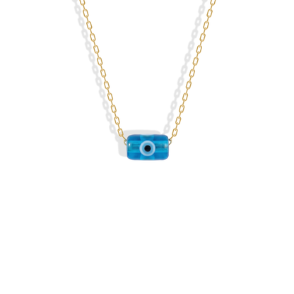 Minimal Evil Eye Necklace in 14K Gold or Silver with a delicate evil eye charm and blue evil eye pendant. A timeless piece of evil eye jewelry.