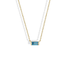 Minimal Rectangle Blue Necklace 14K Gold
