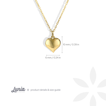 Three Dimensional Heart Necklace 14K Gold