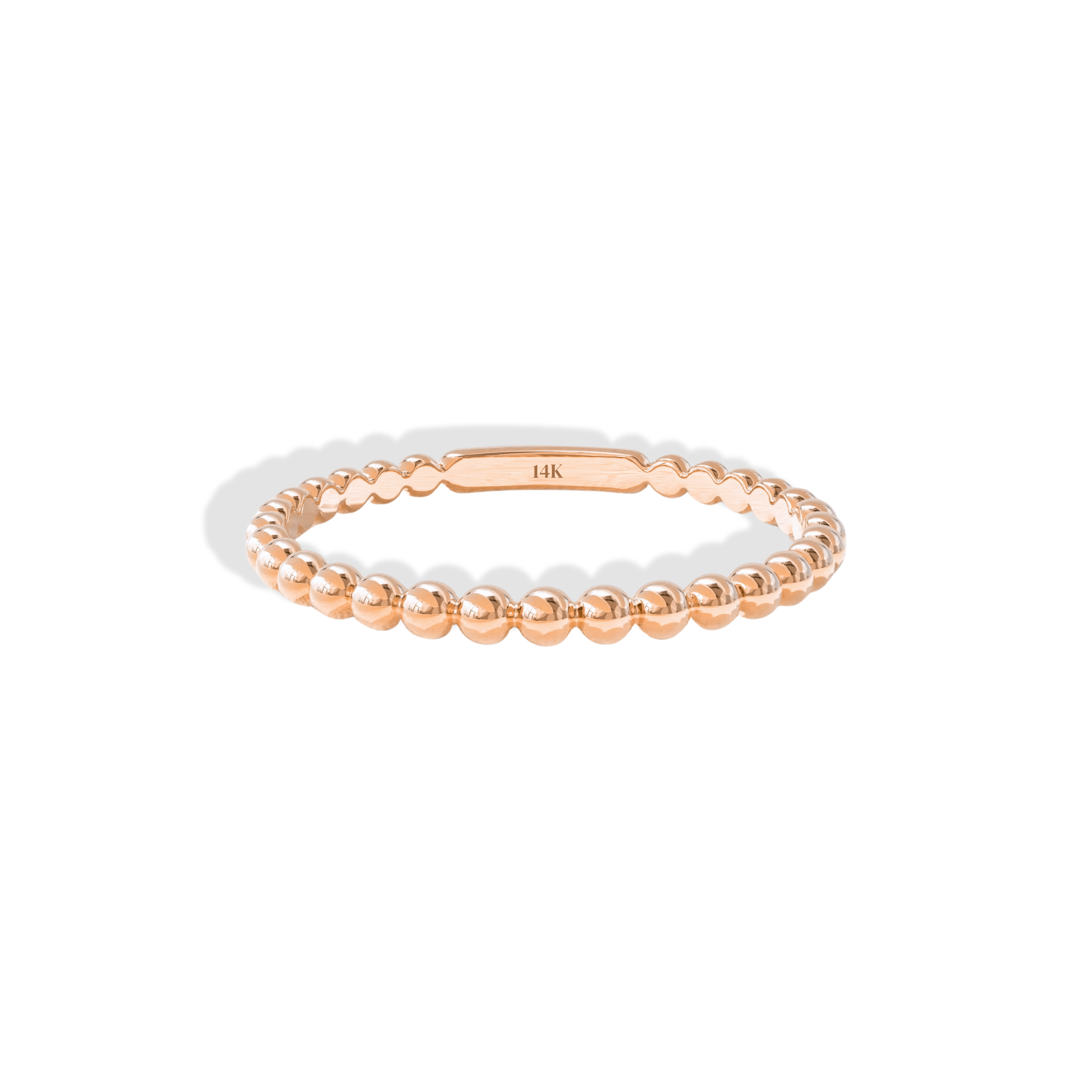 Minimalist Beaded Band Ring 14K Gold / Silver