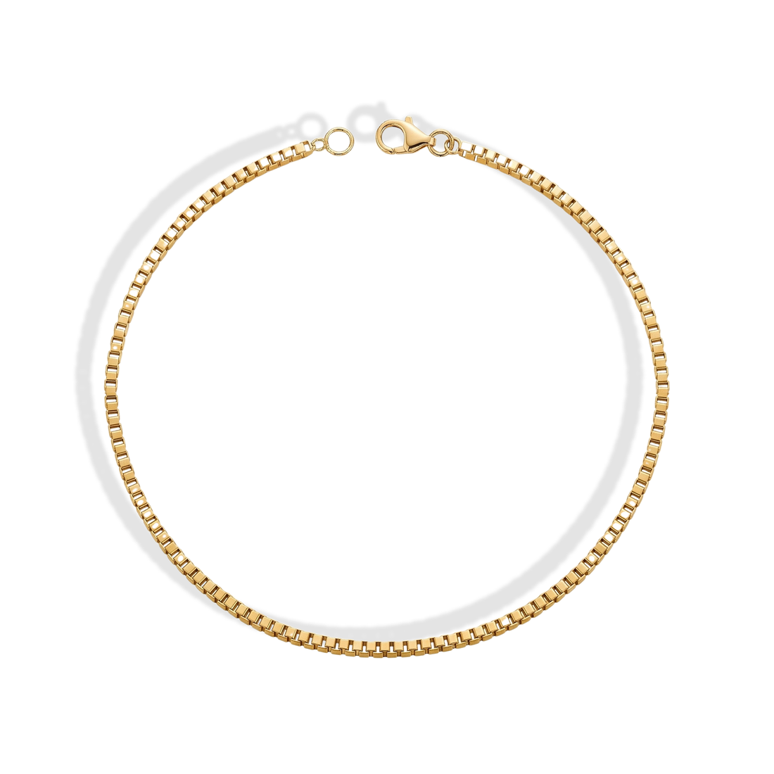 Minimalist Box Shape Chain Bracelet 14K Gold