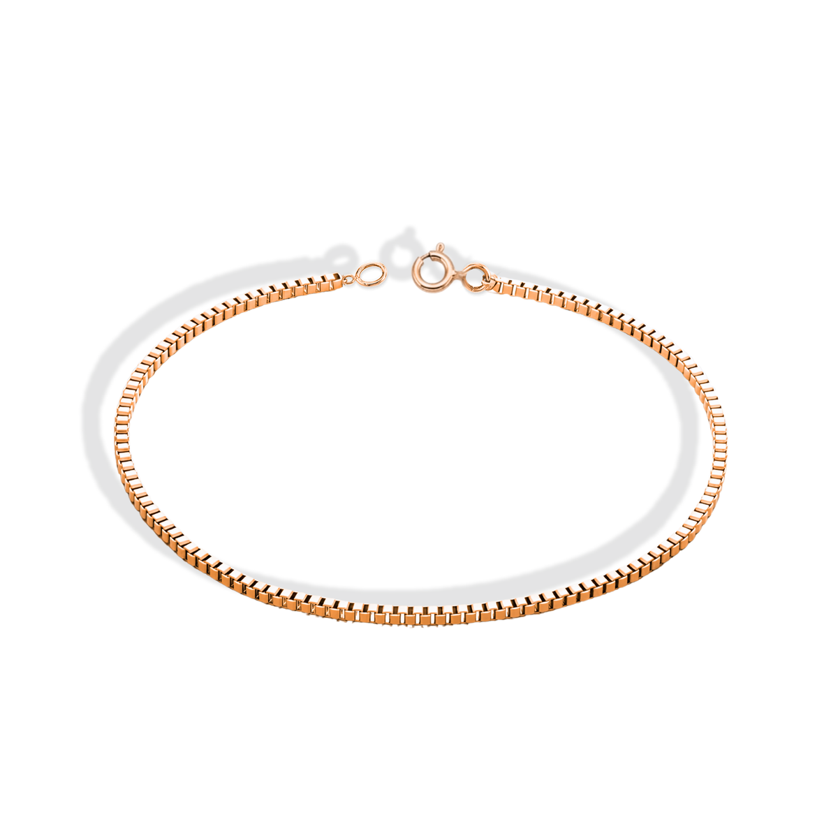 Minimalist Box Shape Chain Bracelet 14K Gold