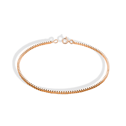 Minimalist Box Shape Chain Bracelet 14K Gold
