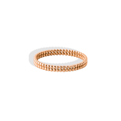 Minimalist Double Beaded Band Ring 14K Gold / Silver