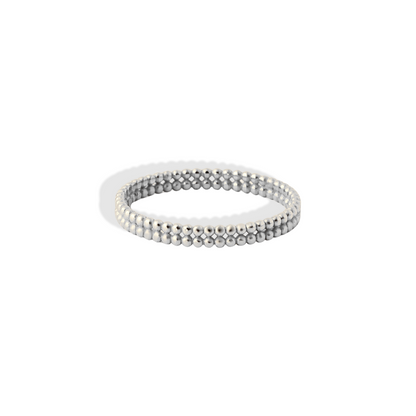 Minimalist Double Beaded Band Ring 14K Gold / Silver