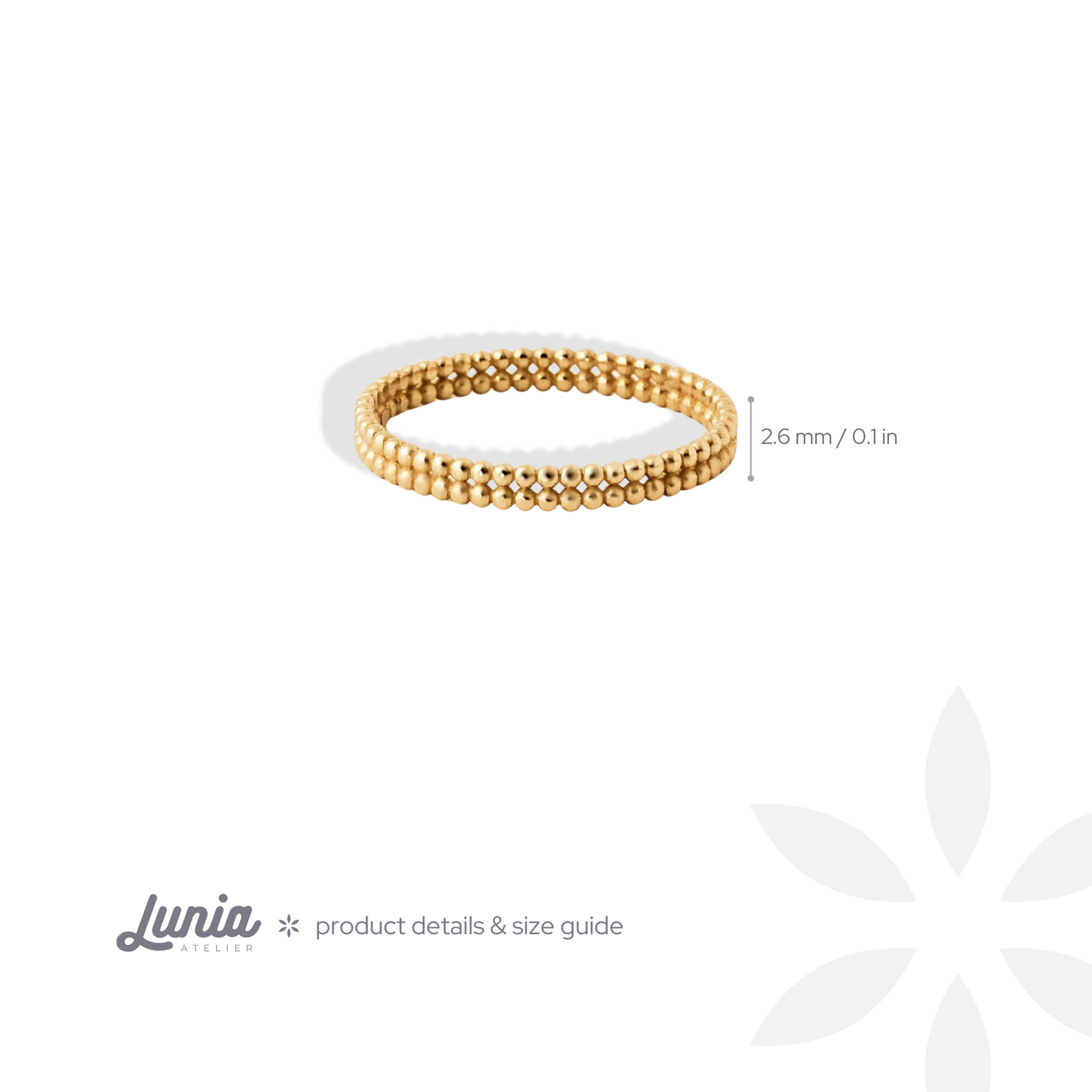 Minimalist Double Beaded Band Ring 14K Gold / Silver