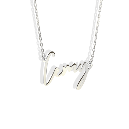Modern Personalized Name Custom Necklace 14K Gold