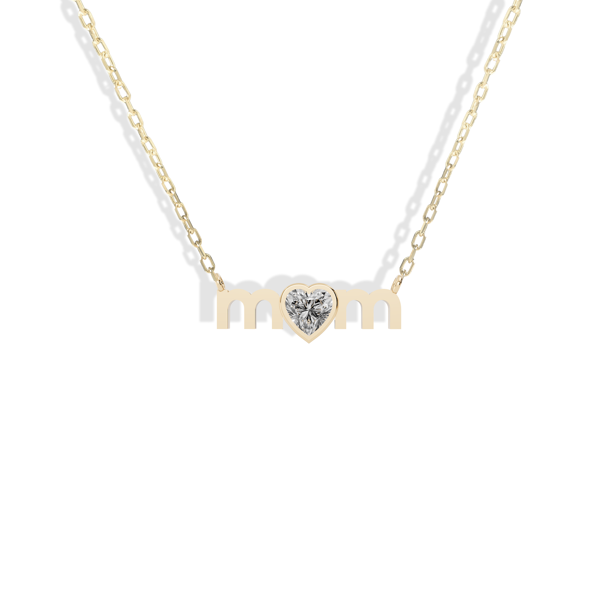 Mom Lettering Birthstone Love Mama Stone Necklace in 14K gold minimalist mama pendant chain necklace