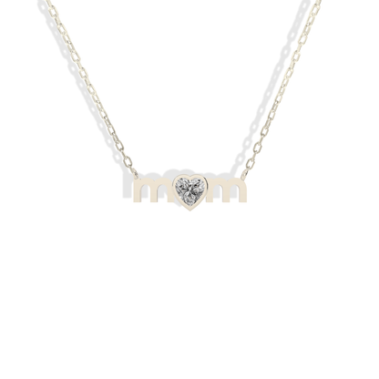 Mom Lettering Birthstone Love Mama Stone Necklace 14K Gold / Silver