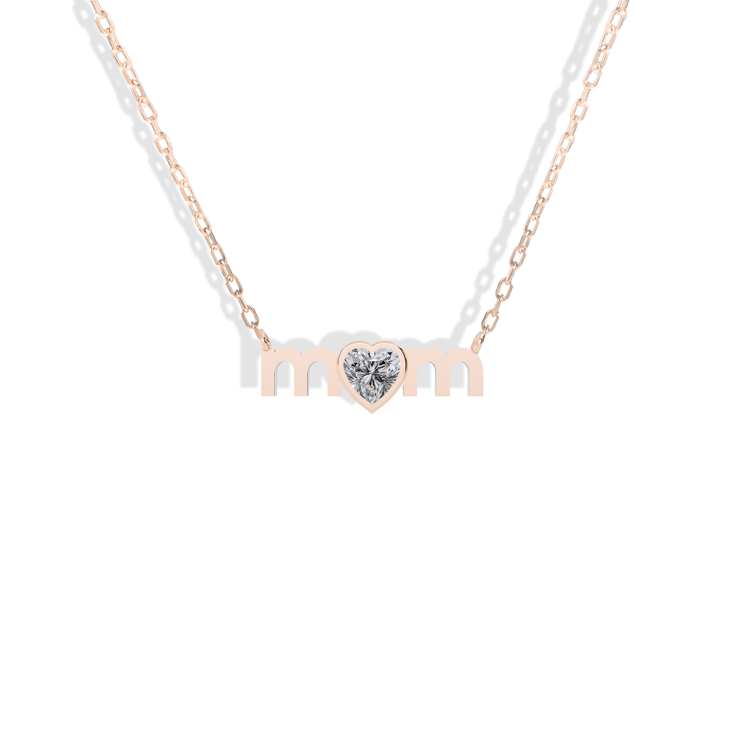Mom Lettering Birthstone Love Mama Stone Necklace 14K Gold / Silver