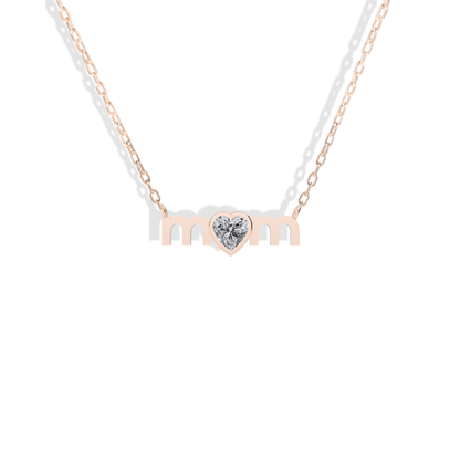 Mom Lettering Birthstone Love Mama Stone Necklace 14K Gold / Silver