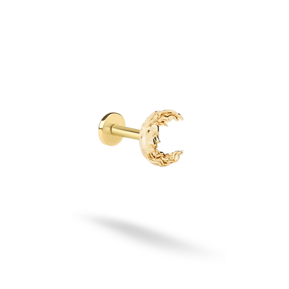 Moon Man Flatback Ear Piercing 14K Gold / Silver