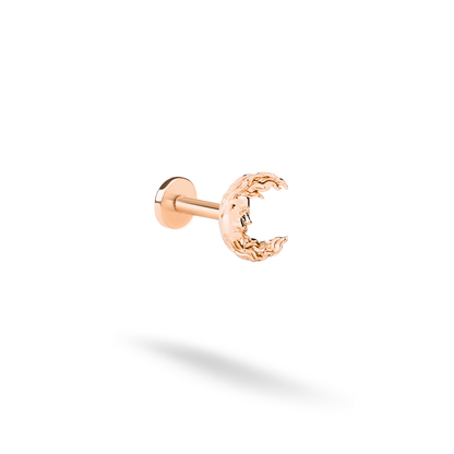 Moon Man Flatback Ear Piercing 14K Gold / Silver