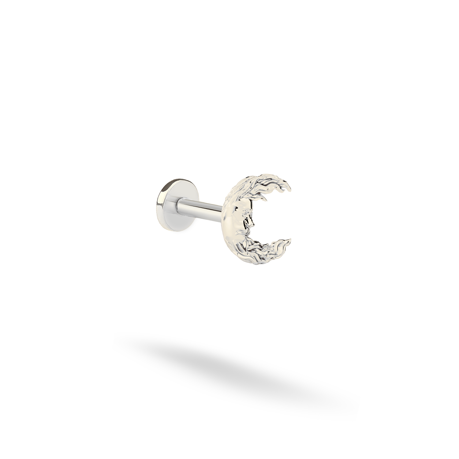 Moon Man Flatback Ear Piercing 14K Gold / Silver