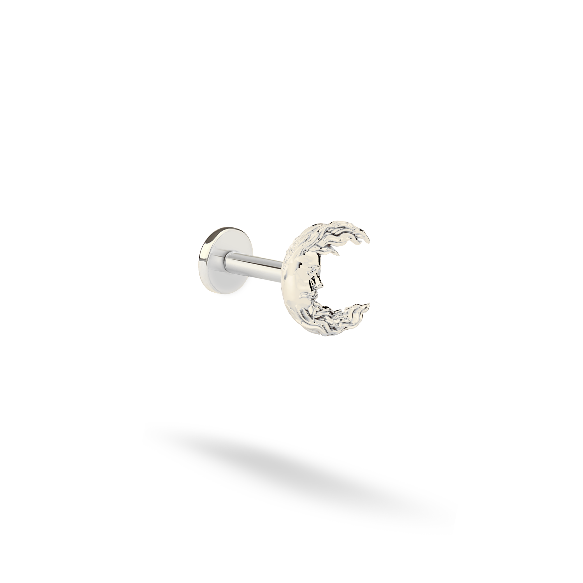 Moon Man Flatback Ear Piercing 14K Gold / Silver