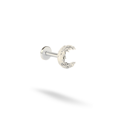 Moon Man Flatback Ear Piercing 14K Gold / Silver