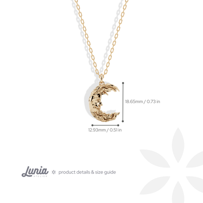 Moon Man Pendant Necklace 14K Gold / Silver
