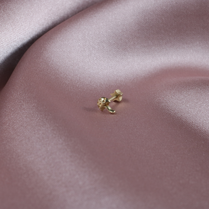 Mushroom Flatback Ear Piercing 14K Gold