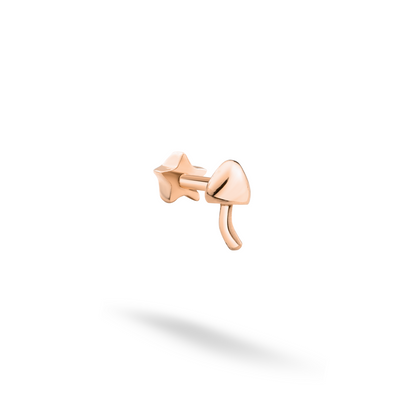 Mushroom Flatback Ear Piercing 14K Gold