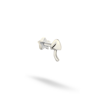 Mushroom Flatback Ear Piercing 14K Gold