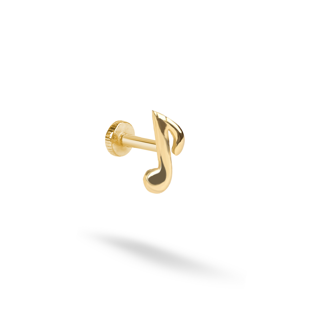 Music Note Flatback Ear Piercing 14K Gold