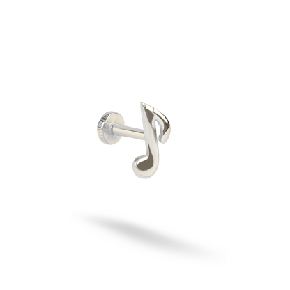 Music Note Flatback Ear Piercing 14K Gold